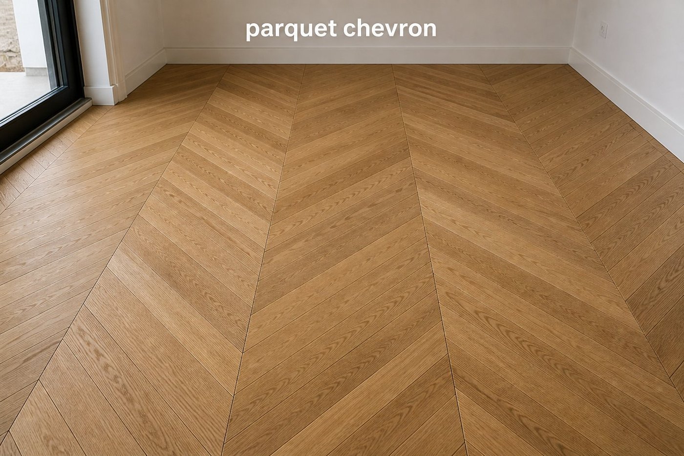 Parquet chevron - lâminas cortadas a 45° formando V perfeito