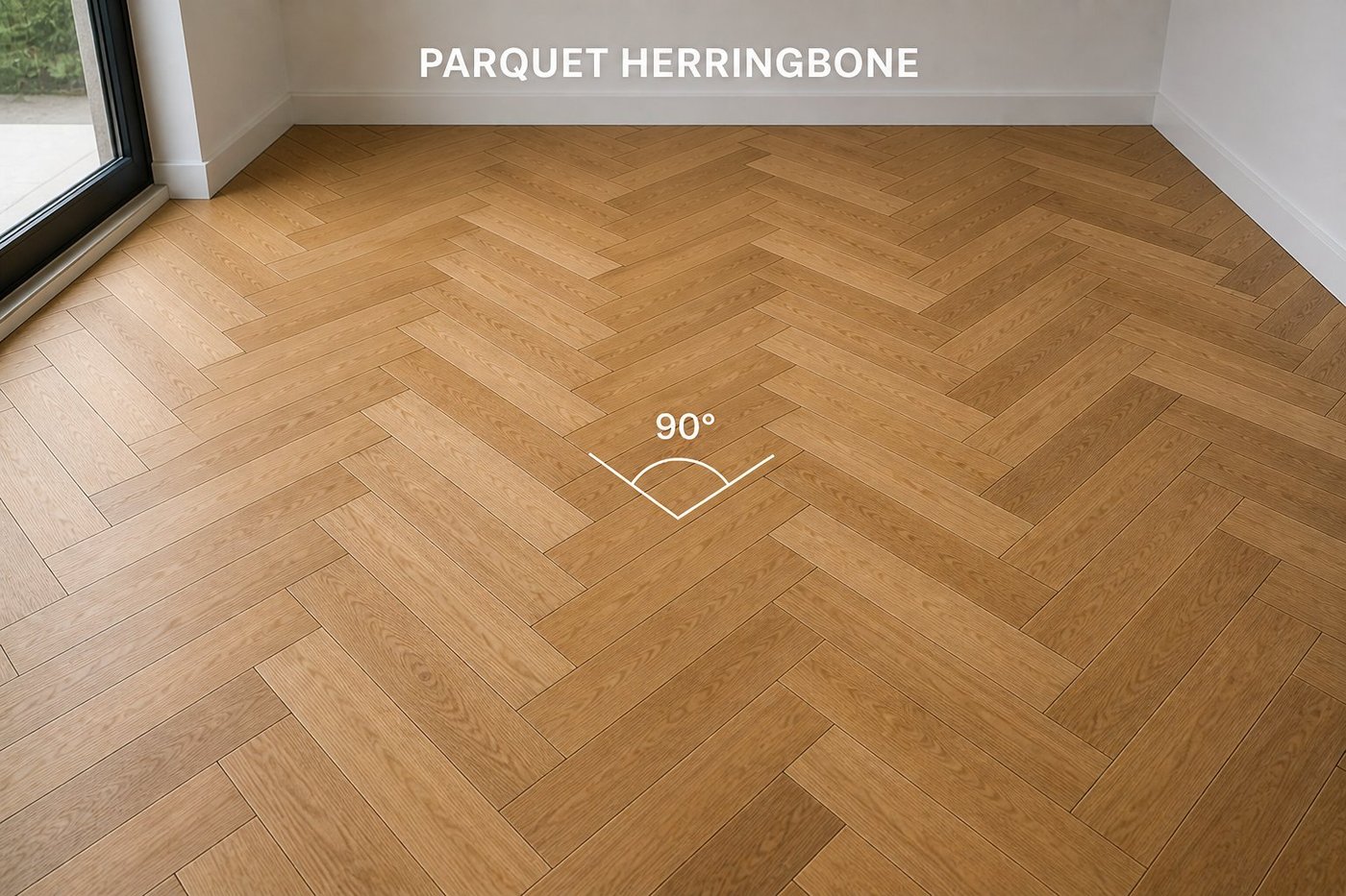 Parquet herringbone - espinha de peixe com lâminas a 90°